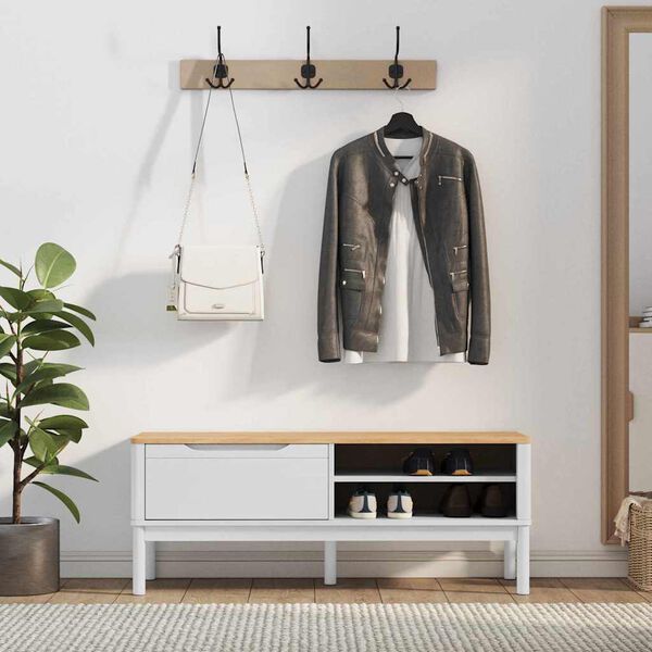 vidaXL Flurbank FLORO Wei&szlig; 115 x 40 x 45 cm Massivholz Kiefer