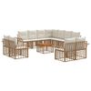 vidaXL Outdoor-Sofagarnitur 12 pcs Nat&uuml;rlich und Cremwei&szlig; Polyester