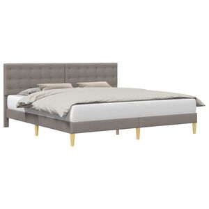 vidaXL Bettrahmen mit Kopfteil Taupe 180 x 200 cm Stoff