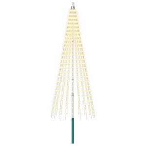 vidaXL Weihnachtsbaum-Lichterkette mit Erdspie&szlig; und Fahnenmast 250 cm