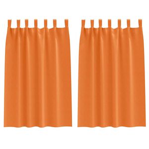 vidaXL Verdunkelungs-Vorh&auml;nge mit Ringen 2 pcs Helles Orange