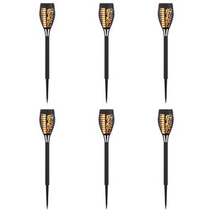 vidaXL Au&szlig;en Solarlichter mit Erdnagel 6 stk. Warmes Wei&szlig; 47,5 cm ABS