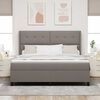 vidaXL Boxspringbett mit Matratze Taupe 200 x 180 cm Stoff