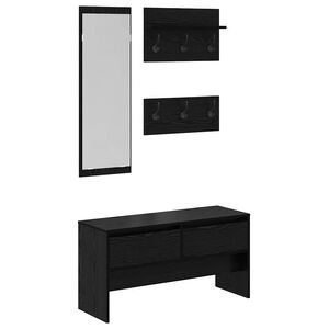 vidaXL Flurm&ouml;bel-Set 4 pcs Schwarz Eichen-Optik Holzwerkstoff