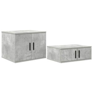 vidaXL Aufbewahrungsschrank 2 pcs Beton Grau 127 x 41 x 40 cm