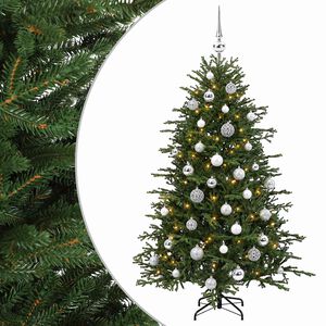 vidaXL K&uuml;nstlicher Weihnachtsbaum mit Weihnachtskugel 120 cm 150 LEDs