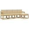 vidaXL Outdoor-Sofagarnitur mit Kissen 5 pcs Wei&szlig; und Beige