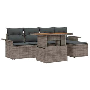 vidaXL Garten-Sofa-Set mit Kissen 6 pcs Grau