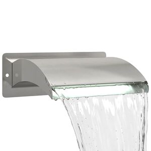 vidaXL Pool-Wasserfall mit LED Edelstahl 304 30 x 9 x 26 cm Silber