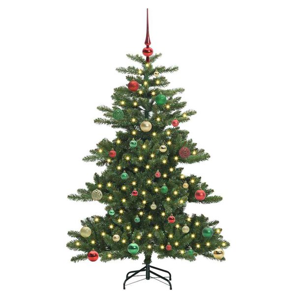 vidaXL K&uuml;nstlicher klappbarer Weihnachtsbaum Gr&uuml;n 150 cm PVC und Stahl