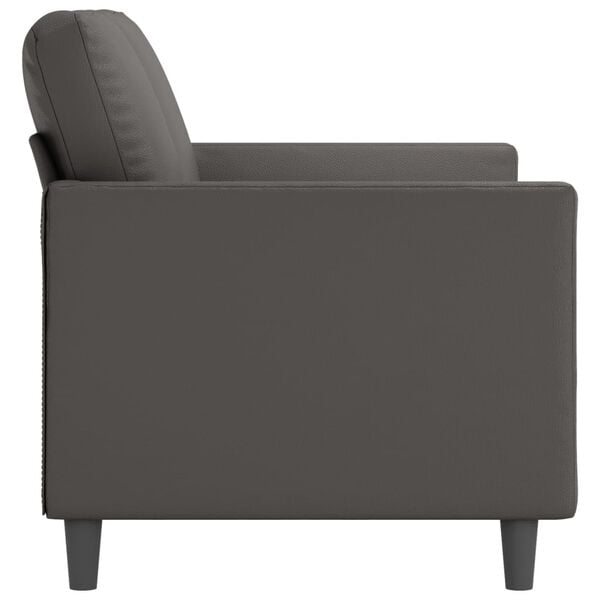 vidaXL 2-Sitzer-Sofa Grau 120 cm Kunstleder