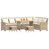 vidaXL 4-tlg. Garten-Sofagarnitur mit Kissen L-Form Beige Poly Rattan