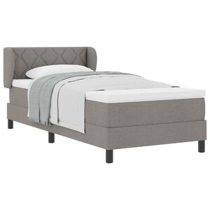 vidaXL Boxspringbett mit Matratze mit Kopfteil Taupe 90 x 200 cm Stoff