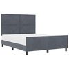 vidaXL Boxspringbett mit Kopfteil Dunkelgrau 140 x 200 cm Samt