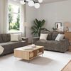 vidaXL Sofa 3 pcs Dunkelgrau 221 x 80 x 80 cm Leinenmischgewebe