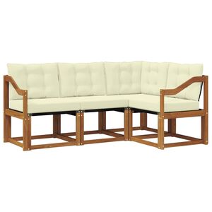 vidaXL Outdoor-Sofagarnitur mit Kissen 4 pcs Natur und Creme