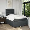 vidaXL Boxspringbett mit Matratze Dunkelgrau 120x190 cm Stoff