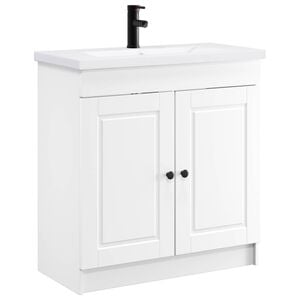 vidaXL Badezimmerm&ouml;bel-Set Wei&szlig; 56 x 37,5 x 81 cm Holzwerkstoff