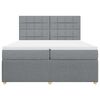 vidaXL Boxspringbett mit Matratze Hellgrau 200x200 cm Stoff