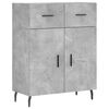 vidaXL Highboard Betongrau 69,5x34x180 cm Holzwerkstoff
