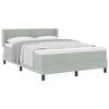 vidaXL Boxspringbett mit Kopfteil Hellgrau 190 x 140 cm Samt