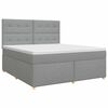 vidaXL Boxspringbett mit Matratze Hellgrau 180 x 200 cm Stoff