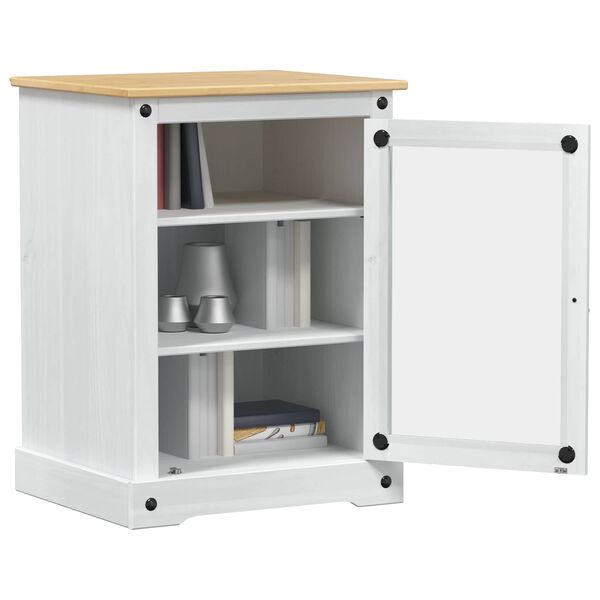 vidaXL HiFi-Schrank Wei&szlig; 60 x 50 x 82 cm Massives Kiefernholz