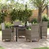 vidaXL Garten Essgruppe 5 pcs Grau Poly-Rattan