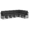 vidaXL Outdoor-Sofagarnitur Schwarz Polyester