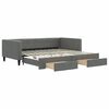 vidaXL Tagesbett Ausziehbar mit Schubladen Dunkelgrau 100x200 cm Stoff