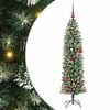 vidaXL K&uuml;nstlicher schlanker Weihnachtsbaum Gr&uuml;n und Wei&szlig; 150 cm