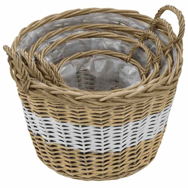 vidaXL Hochbeet 4-tlg. Weide mit PE-Auskleidung