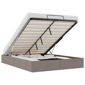 vidaXL Ottoman-Bett ohne Matratze Taupe 140x200 cm Stoff