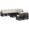 vidaXL Gartensofa-set 9 stk. Schwarz und Cremewei&szlig; Poly-Rattan