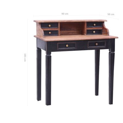 vidaXL Schreibtisch mit Schubladen 90x50x101 cm Altholz Massiv
