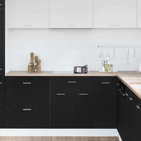 vidaXL H&auml;ngeschrank mit Regal Schwarz Eichen-Optik 60 x 46 x 81,5 cm