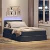 vidaXL Bett mit Stauraum und LED mit LED Dunkelgrau 120 x 190 cm Samt