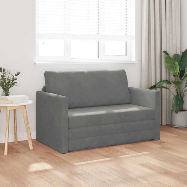 vidaXL Schlafsofa 110cm Dunkelgrau Samt