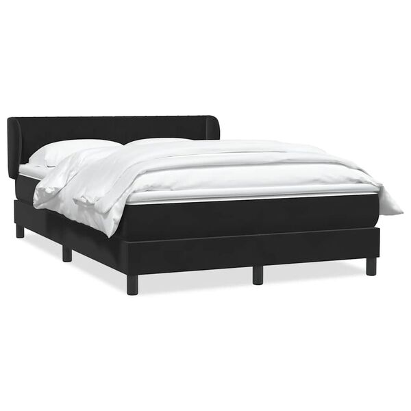 vidaXL Boxspringbett mit Matratze Schwarz 160x210 cm Samt