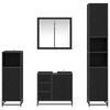 vidaXL Badezimmerm&ouml;bel-Set 4 pcs Schwarz Eichen-Optik Holzwerkstoff