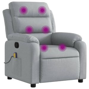 vidaXL Massage-Relaxsessel, hellgrauer Stoff