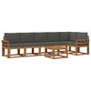 vidaXL Outdoor-Sofagarnitur mit Kissen 7 pcs Natur und Anthrazit