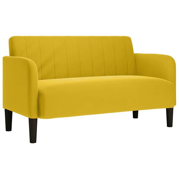 vidaXL Zweisitzer-Sofa Gelb 109 cm Samt