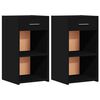 vidaXL Nachttische 2 Stk. Schwarz 35x34x65 cm Holzwerkstoff