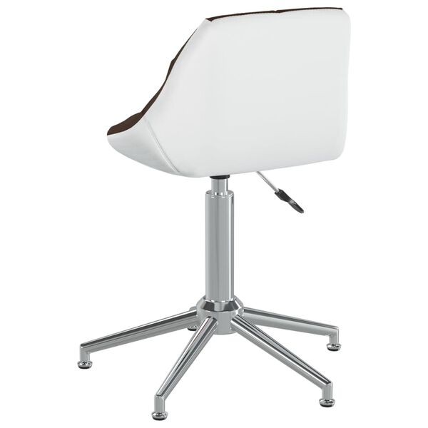 vidaXL Esszimmerstuhl Drehbar Braun und Wei&szlig; Kunstleder