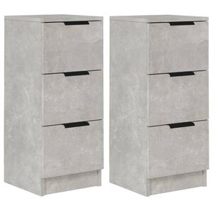 vidaXL Sideboards 2 Stk. Betongrau 30x30x70 cm Holzwerkstoff