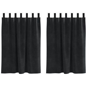 vidaXL Verdunkelungsvorh&auml;nge 2 stk. Schwarz 140 x 140 cm Samt