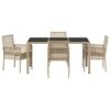 vidaXL Garten Essgruppe 5 pcs Beige Poly-Rattan