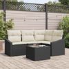 vidaXL Gartensofa-set mit Kissen 5 pcs Braun und Creme Poly-Rattan