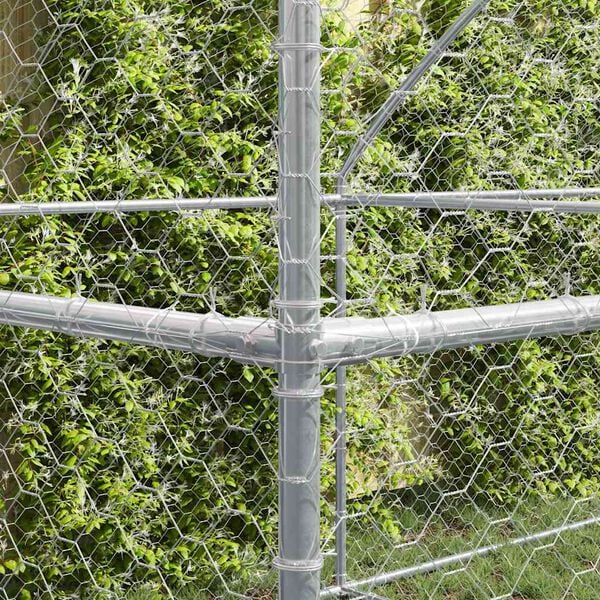 vidaXL Hundek&auml;fig 4 pcs Silber 8 x 2 x 2 m Verzinkter Stahl